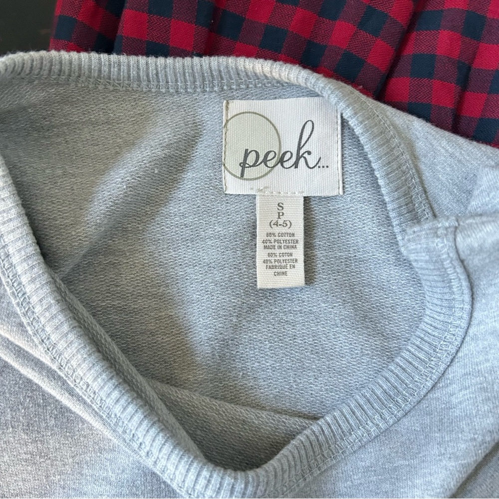 Peek Girls Gray Plaid Short Sleeve Sweater Dress, Size 4-5 - Picture 5 of 6